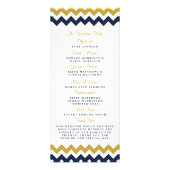 Modern Navy & Gold Chevron Wedding Programma (Achterkant)