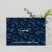 Modern Navy Gold Script Bokeh Merry kerst Folie Uitnodiging (Staand Voorkant)