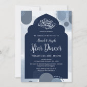 Modern Navy Iftar Invitation  withGeometric Arch (Devant)