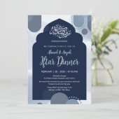 Modern Navy Iftar Invitation  withGeometric Arch (Debout devant)