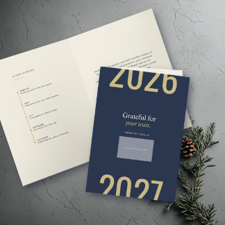 Modern Navy Jaaroverzicht Zakelijk Bedrijfslogo Feestdagen Kaart