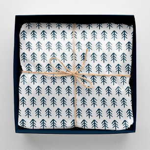 Modern Navy Kerstboom Patroon Tissuepapier