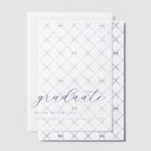 Modern Navy Script Custom Afstuderen Overlay Vellum Uitnodigingen (Offset (Uitnodiging))
