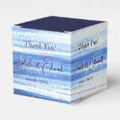 Modern Navy Waterverf Brush Strokes Pattern Bedankdoosjes (Voorkant Zijde)