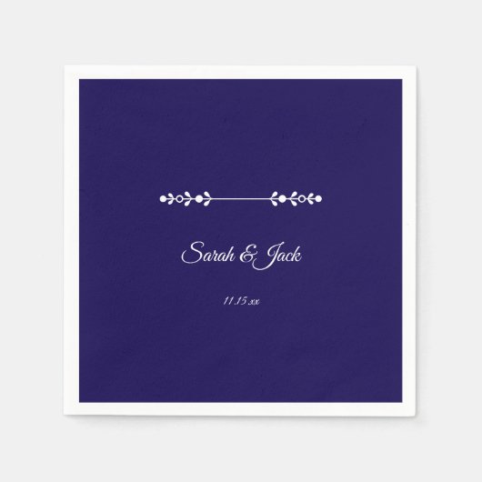  Modern Navy & White Wedding  Servet (Voorkant)