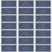 Modern Navyblauw | Gouden Huwelijksadres voor gast Sticker (Voorkant)