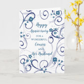 Modern neef en haar man bruiloft Jubileum Kaart (Gele Bloem)