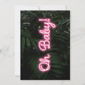 Modern Neon Baby shower Invitation Kaart (Achterkant)