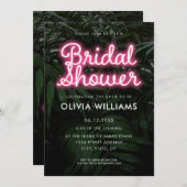 Modern Neon Bridal Shower Kaart (Voorkant / Achterkant)