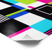 Modern Neon Glitch Geometric Art Poster (Coin)