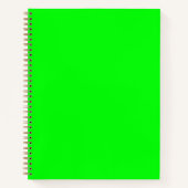 Modern neon groen heldere effen kleur koele spiraa notitieboek (Voorkant)