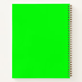 Modern neon groen heldere effen kleur koele spiraa notitieboek (Achterkant)
