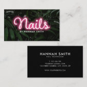Modern Neon Nail Salon Visitekaartje (Voorkant / Achterkant)