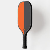 Modern Neon Orange And Gray Monogram Custom Pickleball Paddle (Links)