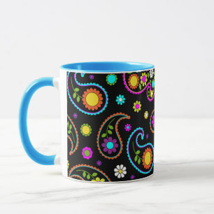 Modern Neon Paisley Floral Pattern Mok