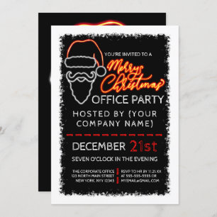 Modern Neon Red verlicht kerstkerstmis Kaart