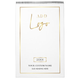 Modern nep-gouden bedrijfslogo merk 2027 kalender