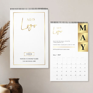Modern nep-gouden bedrijfslogo merk 2027 kalender