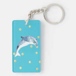 Modern, Nepgoud Glitter Stippen,Blauw Sleutelhanger