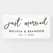 Modern net gehuwd met legant Script Weddenschap Spandoek (Horizontaal)
