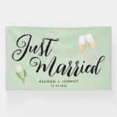 Modern net getrouwd bruiloft receptie auto spandoek (Horizontaal)