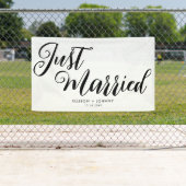 Modern net getrouwd bruiloft receptie eenvoudig spandoek (Insitu)