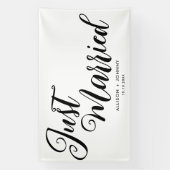 Modern net getrouwd bruiloft receptie eenvoudig spandoek (Verticaal)