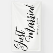 Modern net getrouwd bruiloft receptie eenvoudig spandoek (Verticaal)