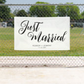 Modern net getrouwd bruiloft receptie eenvoudig spandoek (Insitu)