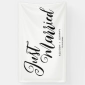 Modern net getrouwd bruiloft receptie eenvoudig spandoek (Verticaal)