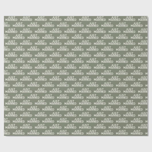 Modern net getrouwd Sage Green Cadeaupapier (Vlak)