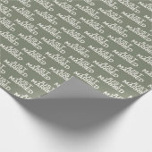 Modern net getrouwd Sage Green Cadeaupapier (Hoek)