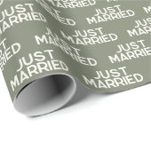 Modern net getrouwd Sage Green Cadeaupapier (Rol Hoek)