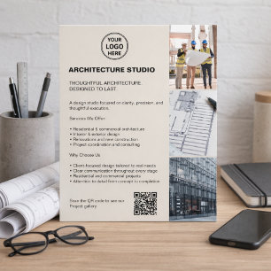 Modern Neutraal Architectuur Zakelijke Foto Logo Q Flyer