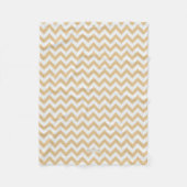 Modern neutraal goud- en wit chevron-patroon fleece deken (Voorkant)