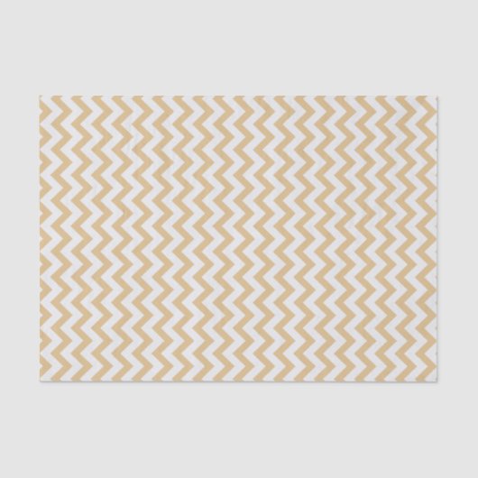 Modern neutraal goud- en wit chevron-patroon tissuepapier (Voorkant)