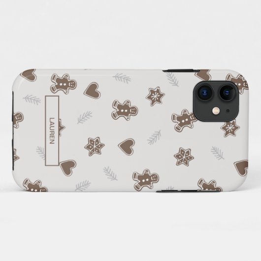 Modern neutraal kerstnamepatroon Case-Mate iPhone case (Achterkant (horizontaal))