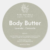 Modern neutraal Logo met botanisch leder Ronde Sticker (Voorkant)