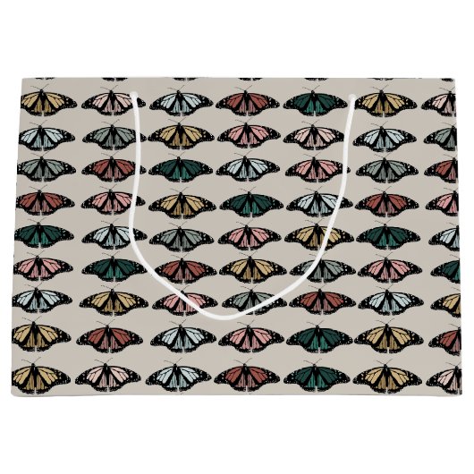 Modern neutraal vlinders tuin patroon groot cadeauzakje (Voorkant)