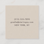 Modern Neutral Brown Modern Minimal Typography  Vierkante Visitekaartje (Achterkant)