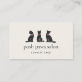 Modern Neutral Cat Grooming Loyalty Card (Voorkant)