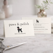 Modern Neutral Dog Groomer | Editable Visitekaartje