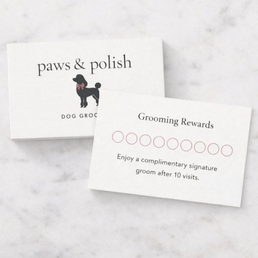 Modern Neutral Dog Groomer Loyalty Card | Editable