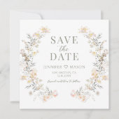 Modern Neutral Floral Save The Date Photo Invite (Voorkant)