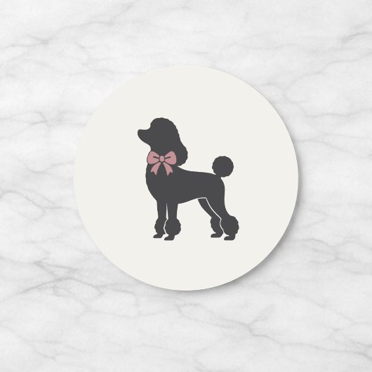 Modern Neutral Poodle Seal Sticker
