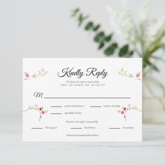 Modern Neutral RSVP Wedding Response Card Design (Debout devant)