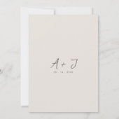 Modern Neutral Script Wedding Kaart (Achterkant)
