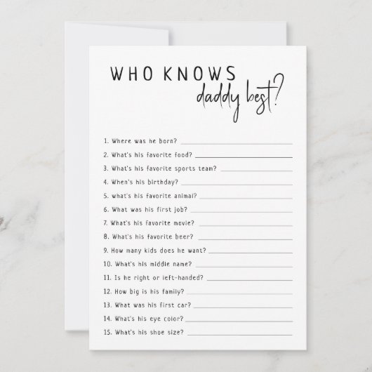 Modern Neutral Wie kent papa beste Kaart (Voorkant)