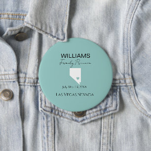 Modern Nevada Map Vacation Family Reunion Ronde Button 4,0 Cm