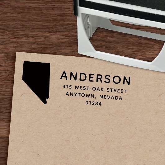 Modern NEVADA State Shape Retouradres Zelfinktende Stempel